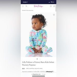 Lilly Pulitzer Mermaid Cove Nursery Pajama, 12-18 Months, Multi.